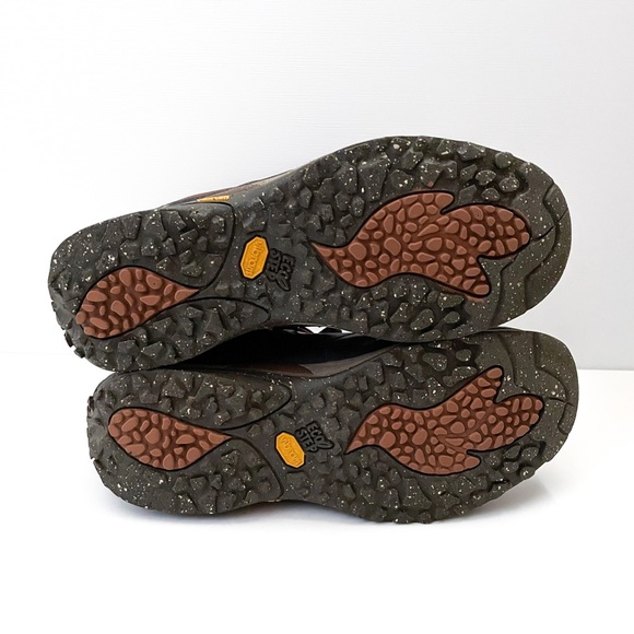 Patagonia Leather Lace Up Hiking Boots Mid Goretex Sable Brown - Picture 6 of 7